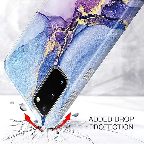 Miniatura 4 de luolnh Funda para Samsung Galaxy S20, funda para Samsung S20 para niñas y mujeres, diseño de mármol brillante con purpurina dorada, a prueba de