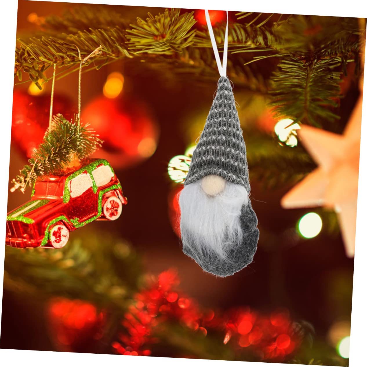 Veemoon 6 Stück Weihnachtsdeko Set – Niedliche Strick-GNOME Und Plüsch- Für Festliche Hängedekoration Am Weihnachtsbaum – Kreative Ornamente Für Stimmungsvolle Feiertage in Grau