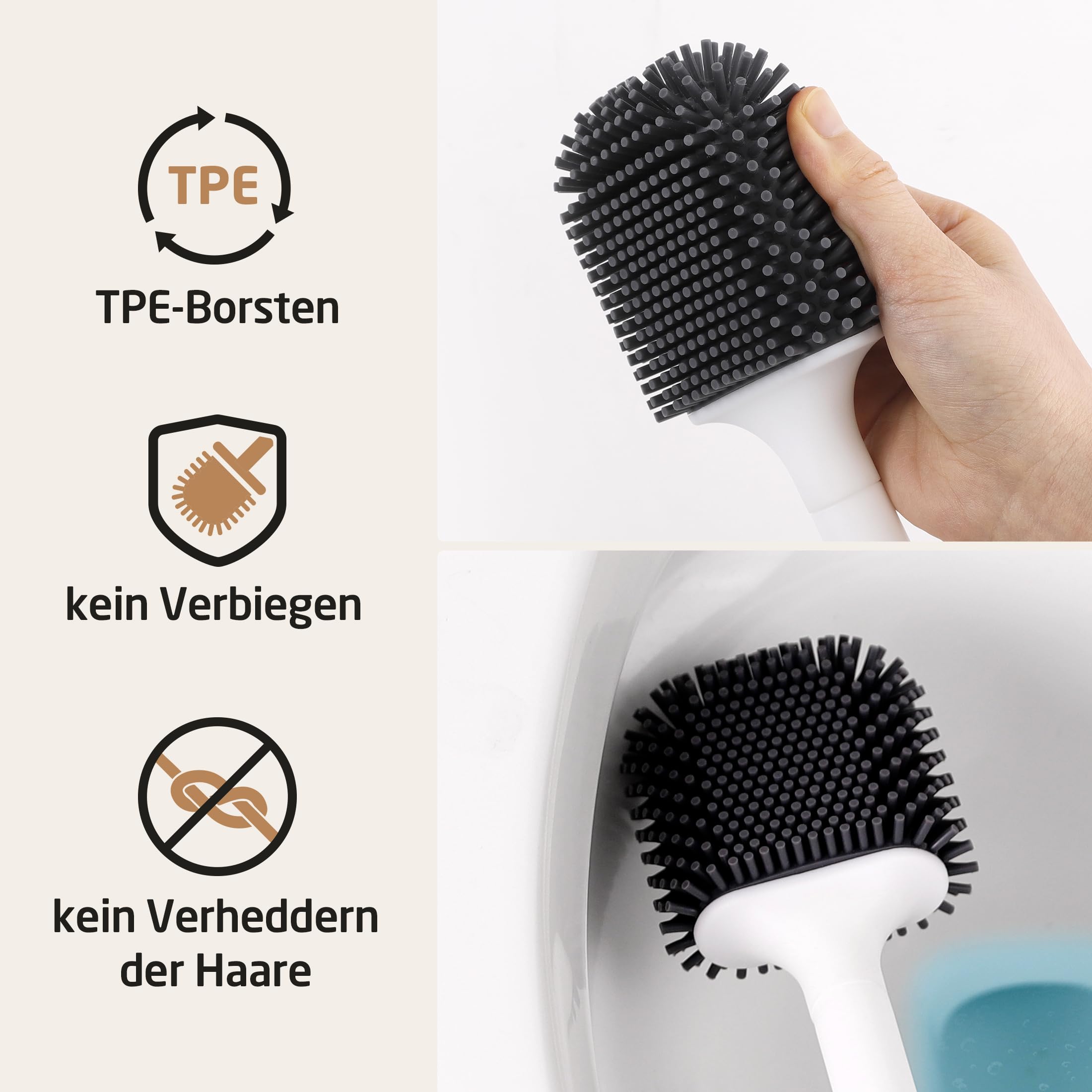 KES Toilettenpapierhalter mit Bürste Abnehmbar Klopapierhalter Stehend Edelstahl SUS304 Klorollenhalter Toilettenpapierständer Gebürstet, BPH232-2
