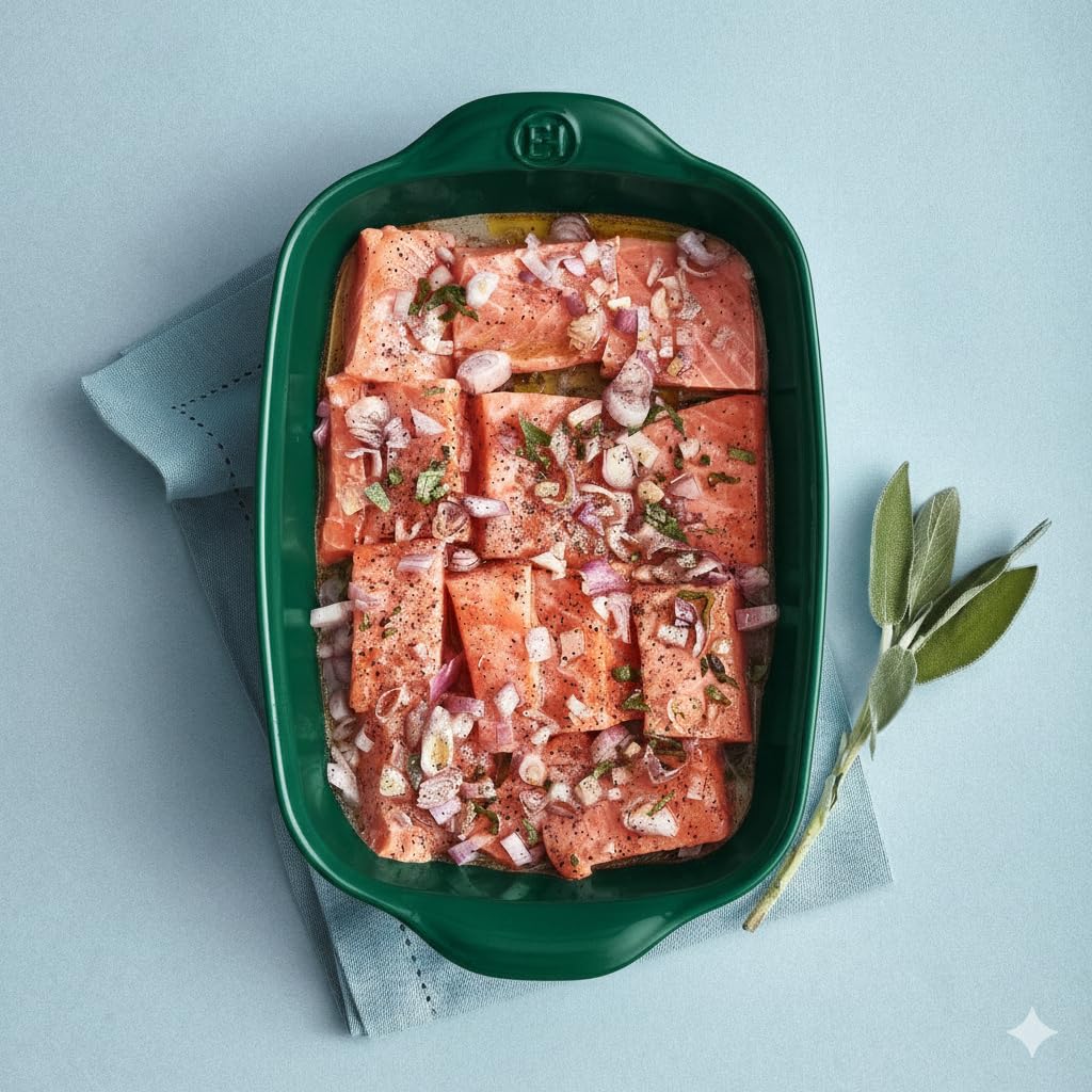 Emile Henry Plat Rectangulaire Ultime – Pour 6 à 8 Personnes – Céramique Haute Résistance – Cuisson Homogène et Service du Four à la Table – Coloris Cèdre – Fabriqué en France