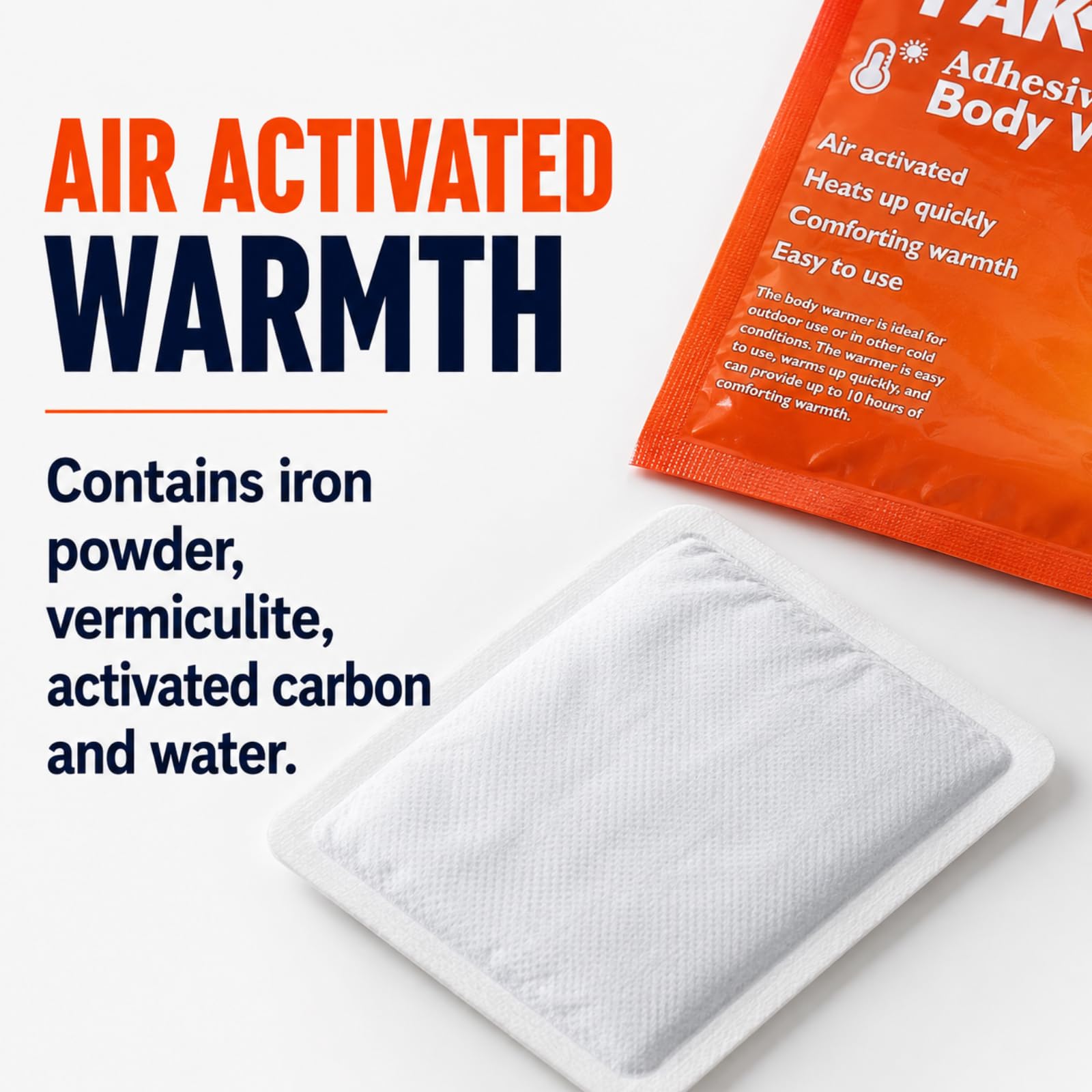 Koolpak Lot de 60 Chauffe-Corps adhésifs – Activé par l'air, 10 Heures de Chaleur, soulagement du Dos et des épaules, Usage Unique