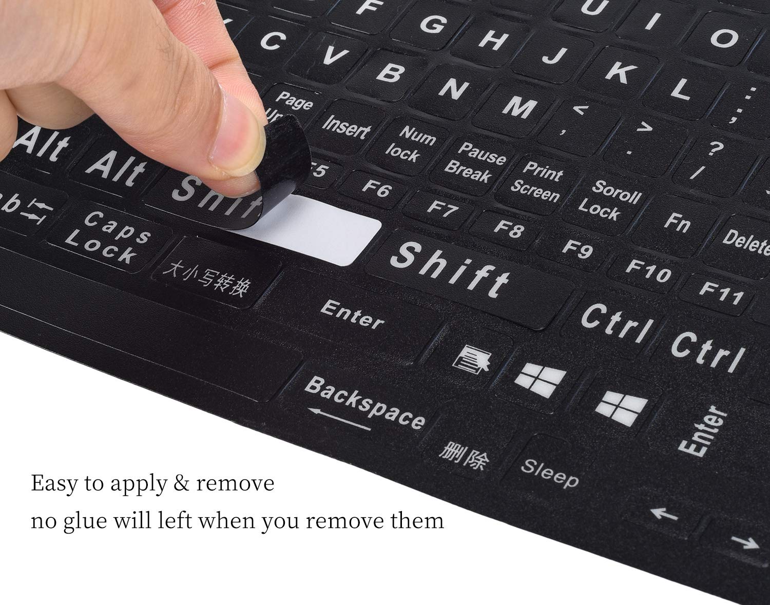 Universal English Keyboard Stickers, Large Computer Laptop Replacement
