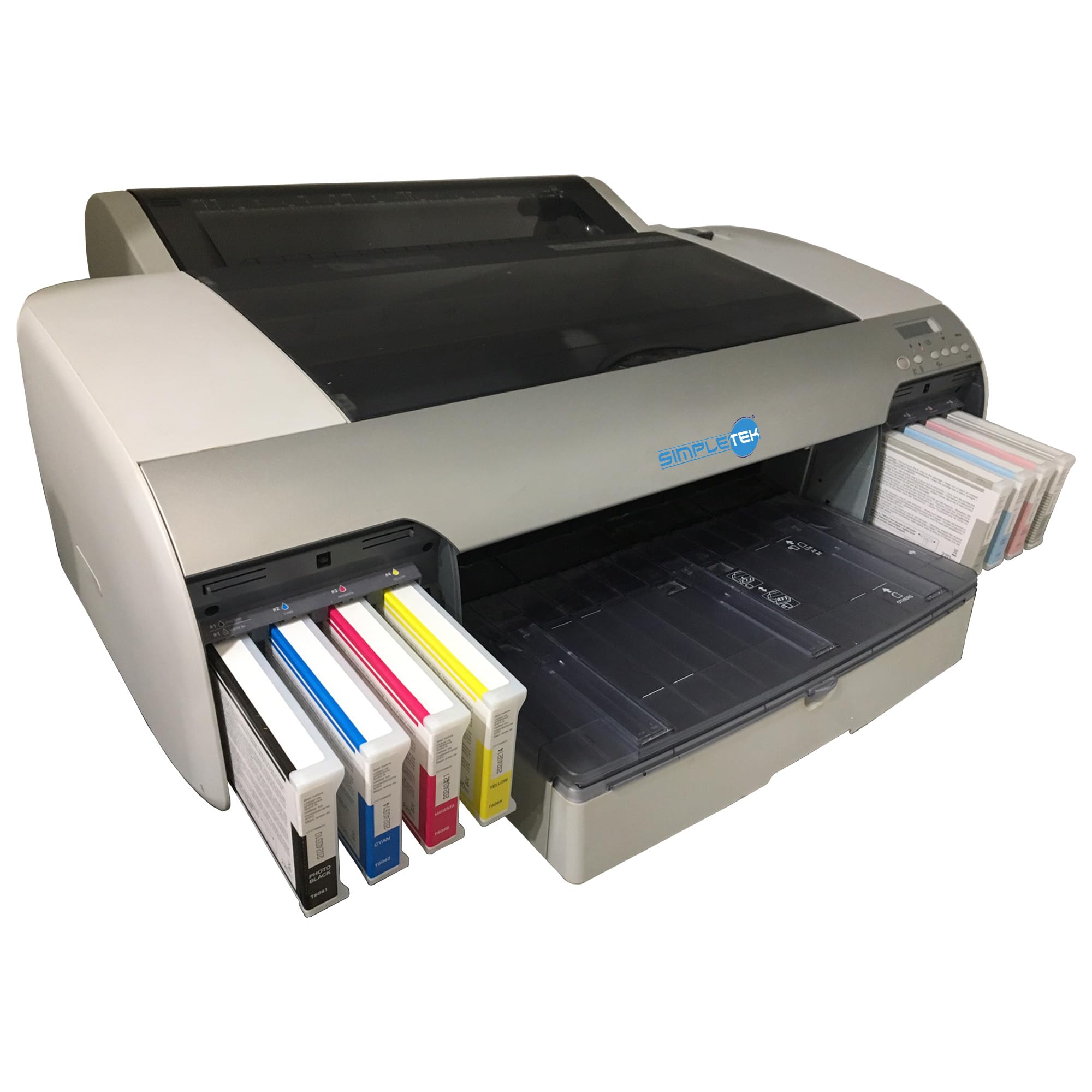 SIMPLETEK - Ploter i drukarka wielkoformatowa A2+/17" - Łączność USB i LAN - system 9 wkładów atramentowych (odnowiony)