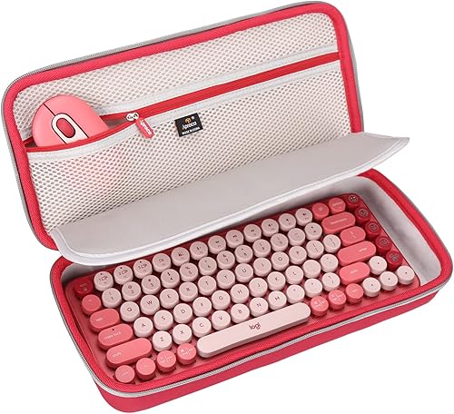 Aproca Estuche de transporte rígido rojo para Logitech POP Keys Teclado inalámbrico mecánico y teclado POP MouseKeychron K2