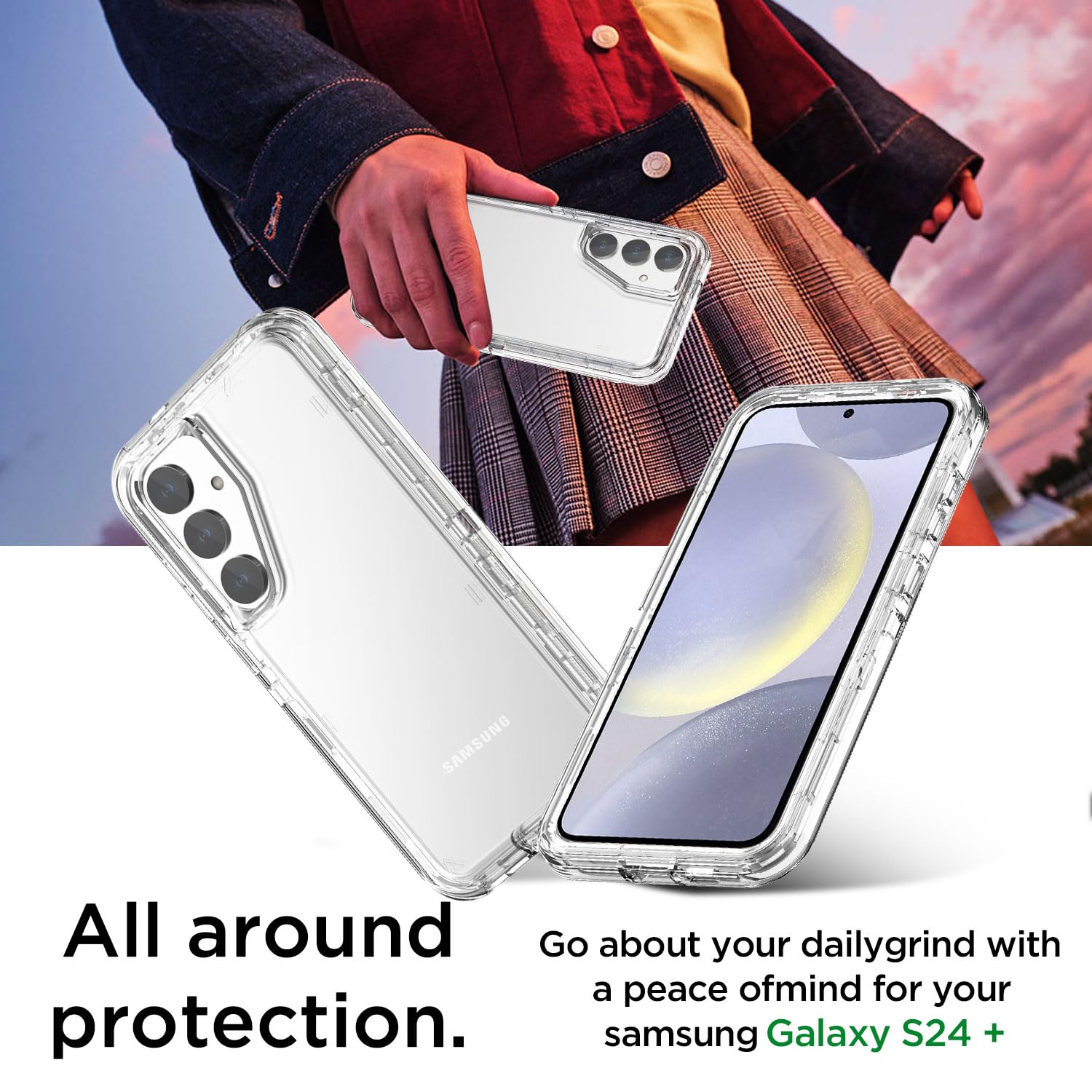 Samsung Galaxy S25plus　simフリー透明ケースおまけ付き。 Amazon.com: AICase for Samsung Galaxy S24 Plus/S25 Plus Case Clear