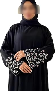Women Firdaus Fabric Embroidered Abaya | Simple Sleeve Embroidery | Long Sleeve | Without Dupatta