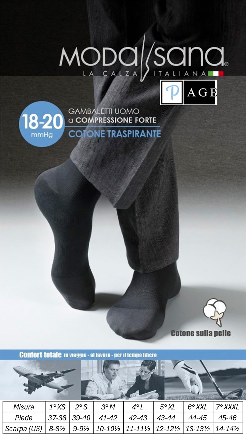 p age 3 Paia di Modasana Gambaletti Uomo Calze a compressione graduata 14/16 mmHg 18/20 mmHg