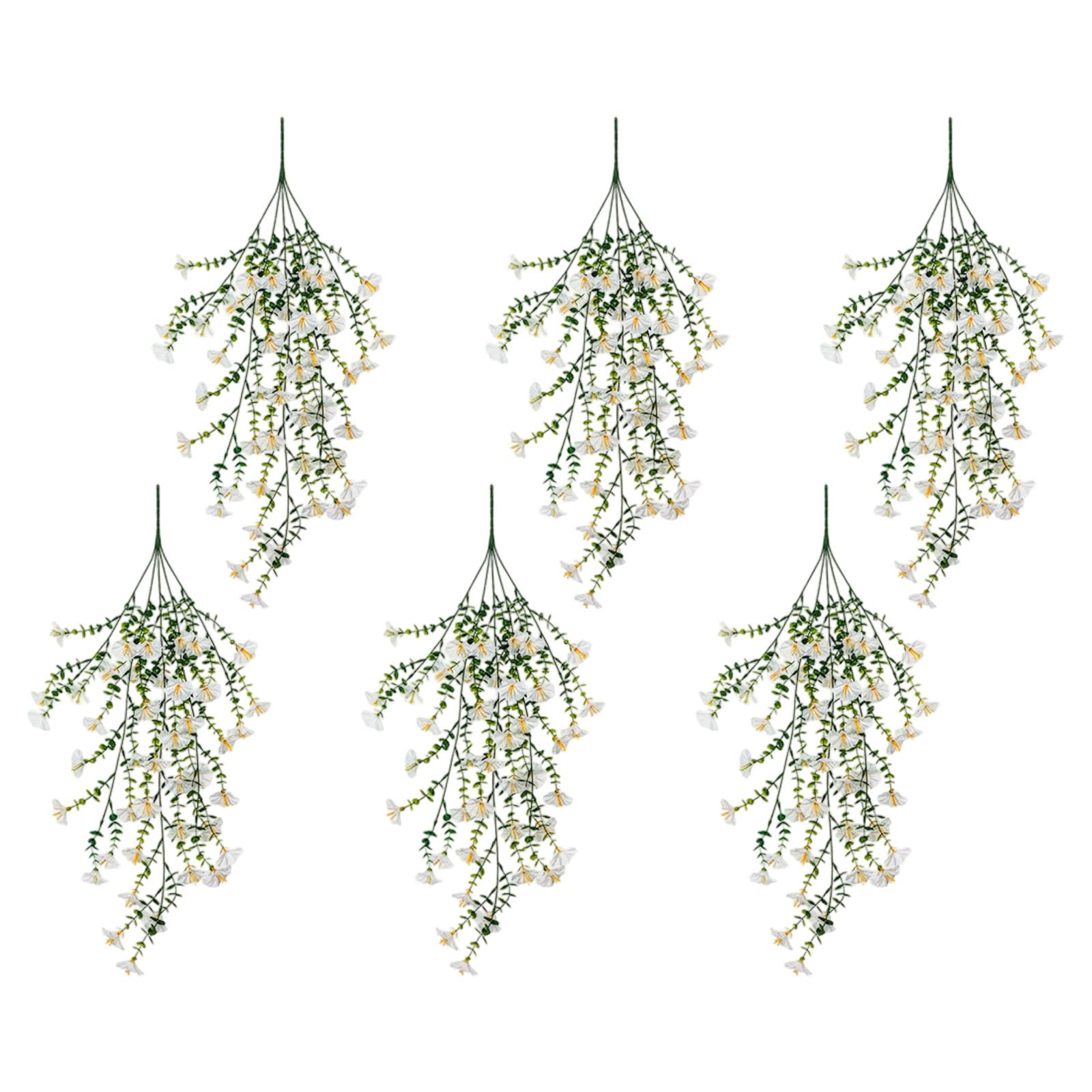 TFAOYS 6Pcs Artificial Hanging Flower Plant for Garden Yard Patio Wedding Artificial Hanging Plant for Outdoor and Indoor Wedding Party Centerpieces