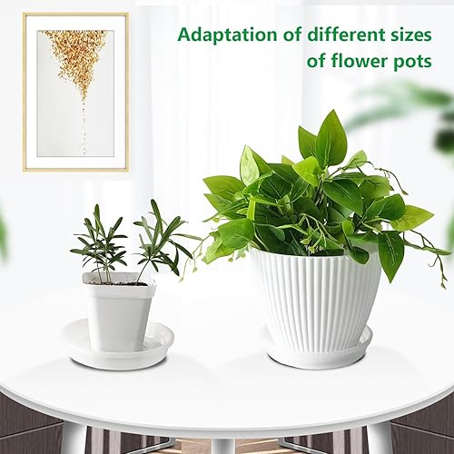 Miniatura 5 de Paquete de 10 platillos para plantas de 7 pulgadas, bandejas transparentes para macetas, bandeja transparente gruesa para plantas para interiores y