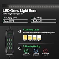 Vista 3 de VIVOSUN Paquete de 6 bandejas de inicio de semillas, kit de inicio de semillas de 240 celdas con 2 juegos de luces LED, cubierta superior de 3.6