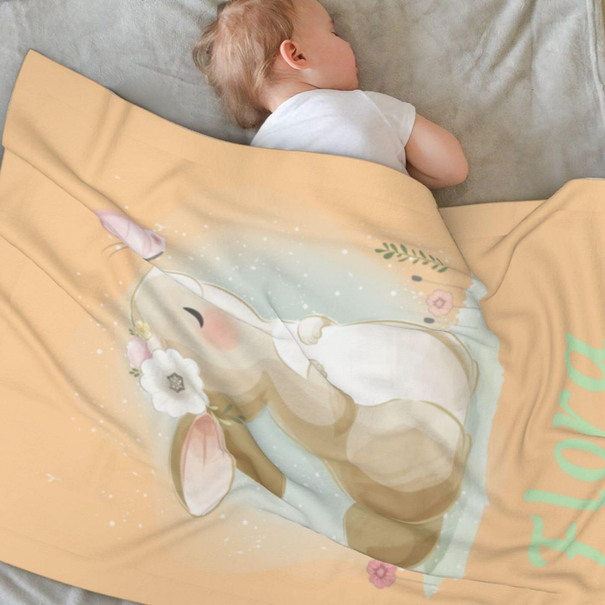 LMQJDZ Personalised Baby Blanket, Custom Baby Blanket with Text Name, Customised Flannel Blanket for Boys and Girls, for Newborns, New Mom, Infants, Kid, Pet Personalised Gifts, Style 4