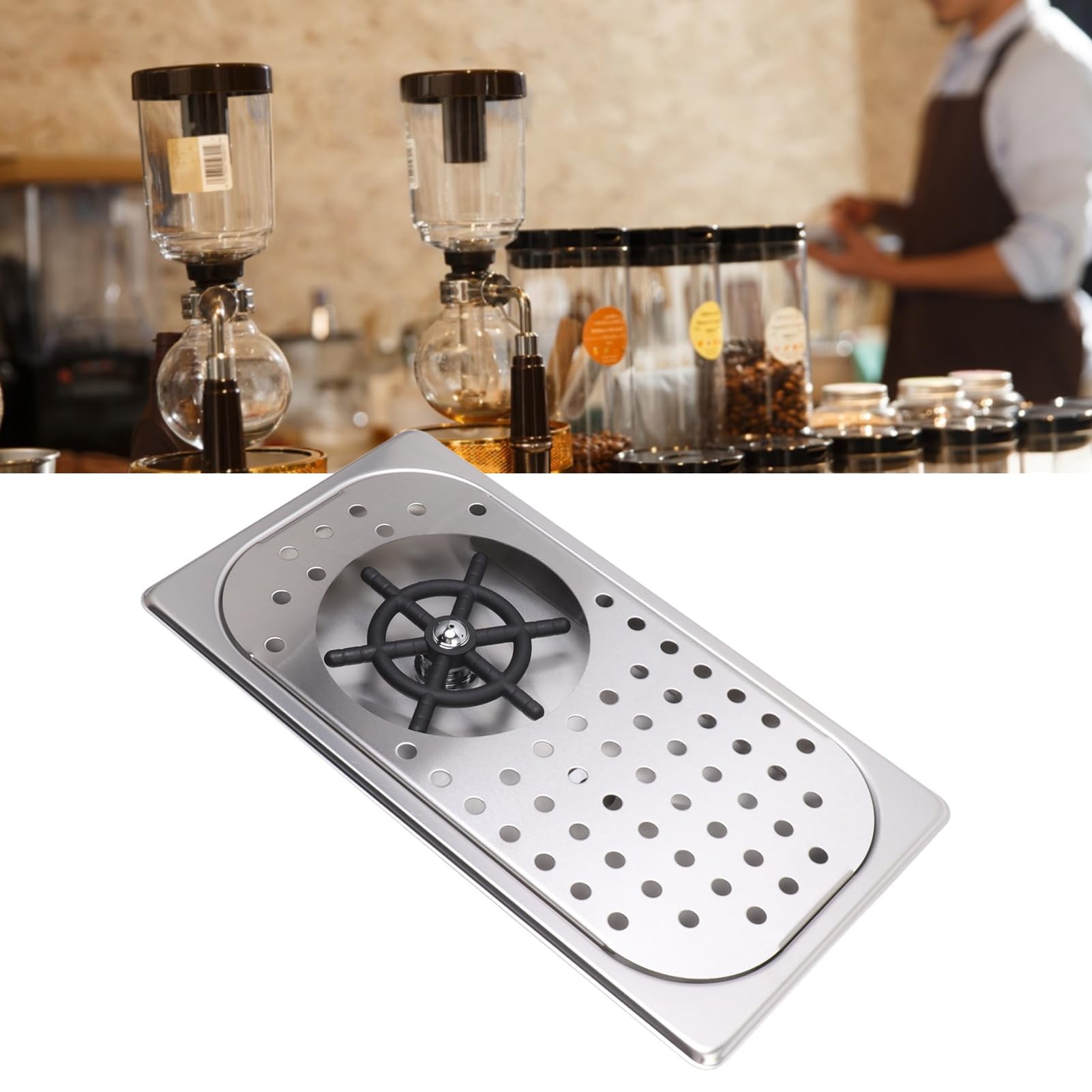 Rinceuse De Pichets, Rince-Verre En Acier Inoxydable Pour évier De Cuisine Avec Pulvérisateur, égouttoir Et Plateau D'égouttage, Nettoyeur De Tasses à Haute Pression Pour Bar (Inox Couleur A)