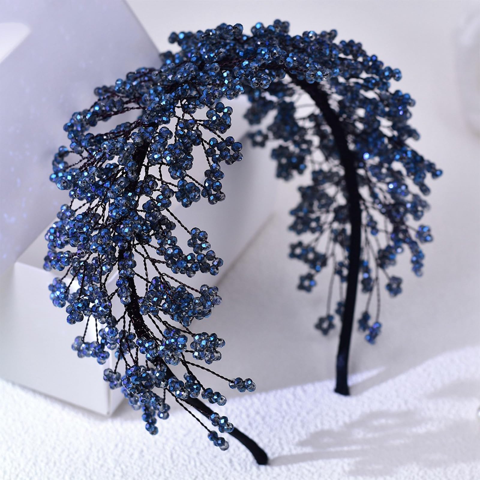 Lussuoso cerchietto in cristallo intrecciato per donne estetico matrimonio cerchietto evento formale fascia per feste serali decorazioni per capelli scintillanti gioielli per capelli