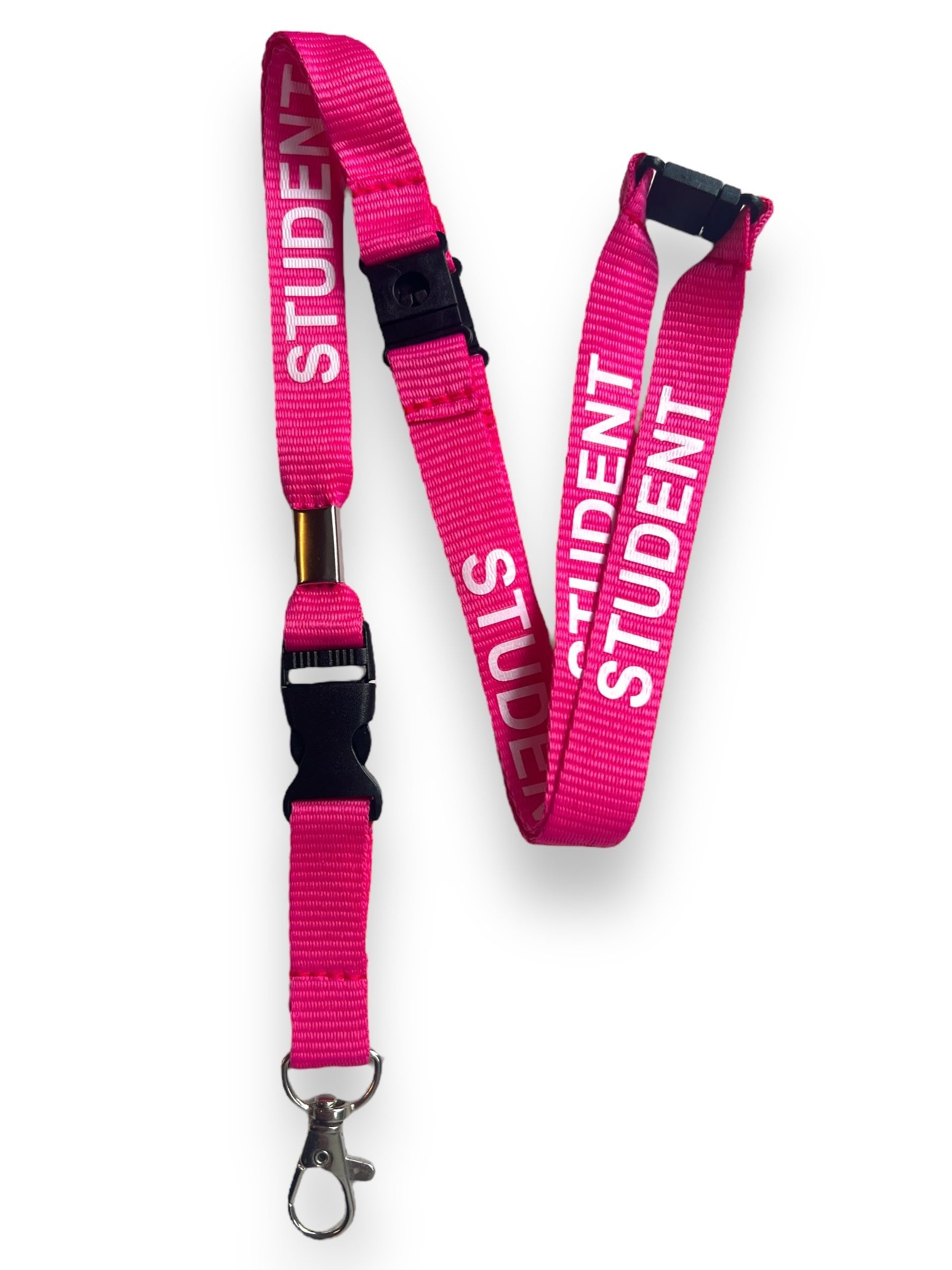 PAC Supplies Global 15mm Colourful STUDENT Printed Neck Lanyard With 3 Point (Triple) Safety Breakaway (Pink, 2)