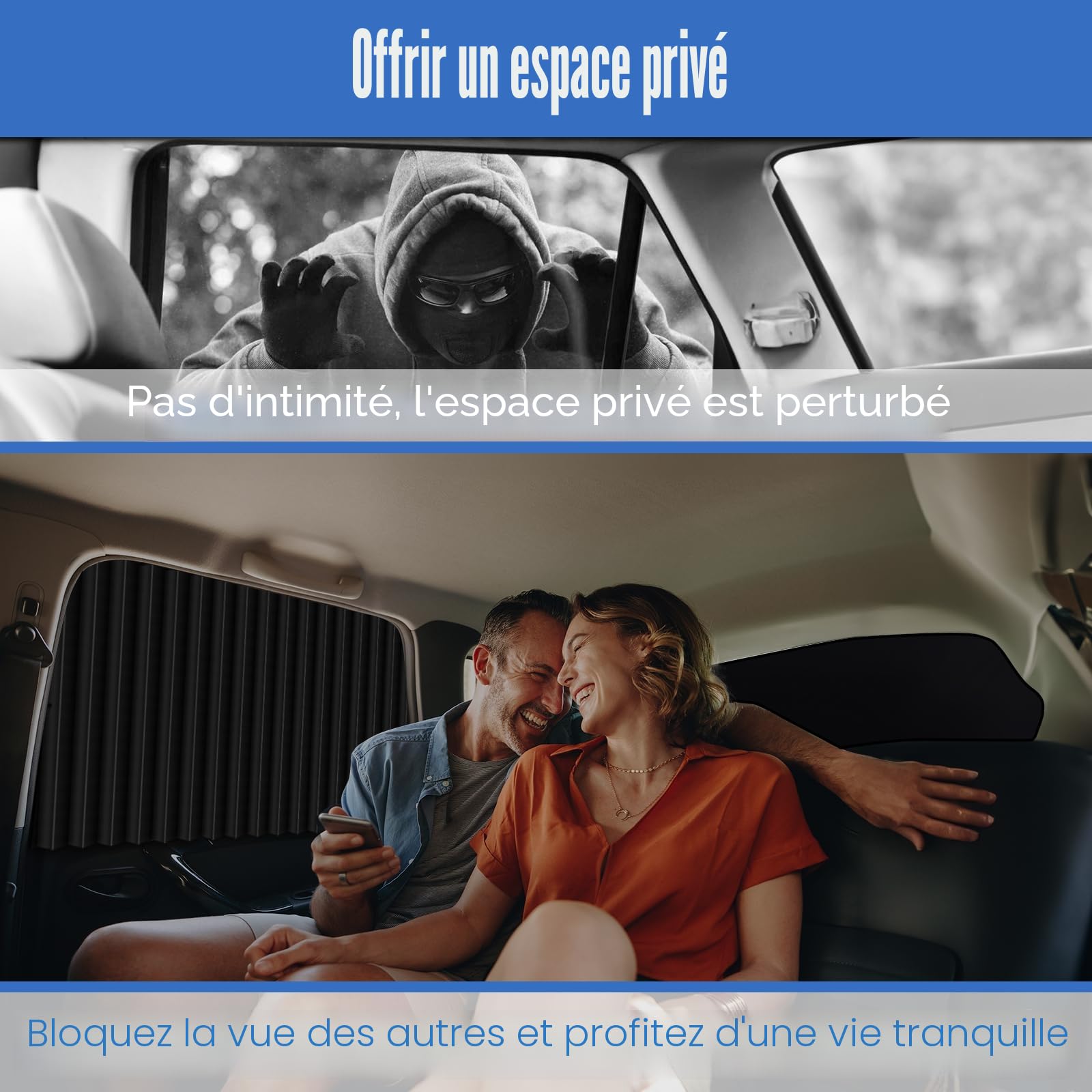 XCBYT Pare Soleil Voiture 4 Pièces, Rideau Voiture Magnétique, Pare Soleil Voiture Avant Arriere, Opaque Pare Soleil, Protection UV, Protection Vie Privée
