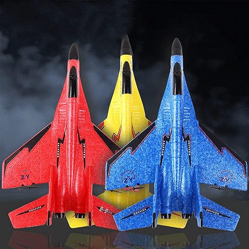 Miniatura 5 de Avión RC, planeador de combate RC 2.4G, avión RC con giroscopio inteligente y luz nocturna colorida, modelo de avión EPP anticolisión y anti caída