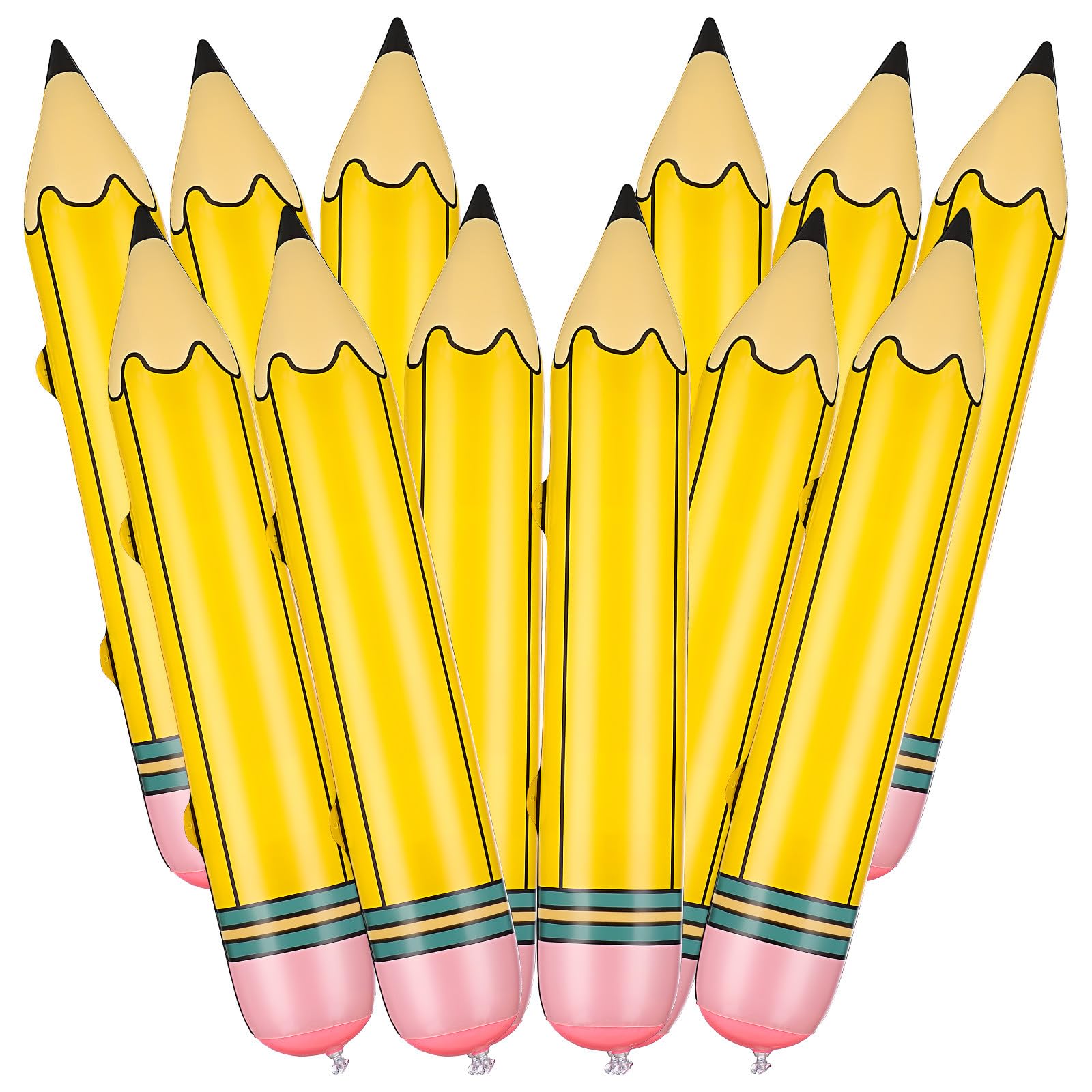 12 Stück Teiliges Aufblasbare Jumbo Bleistift Spielzeuge Extra Groß Robuste PVC Materialien Leicht und Realistisch als Klassenzimmerdekoration und Fotorequisite