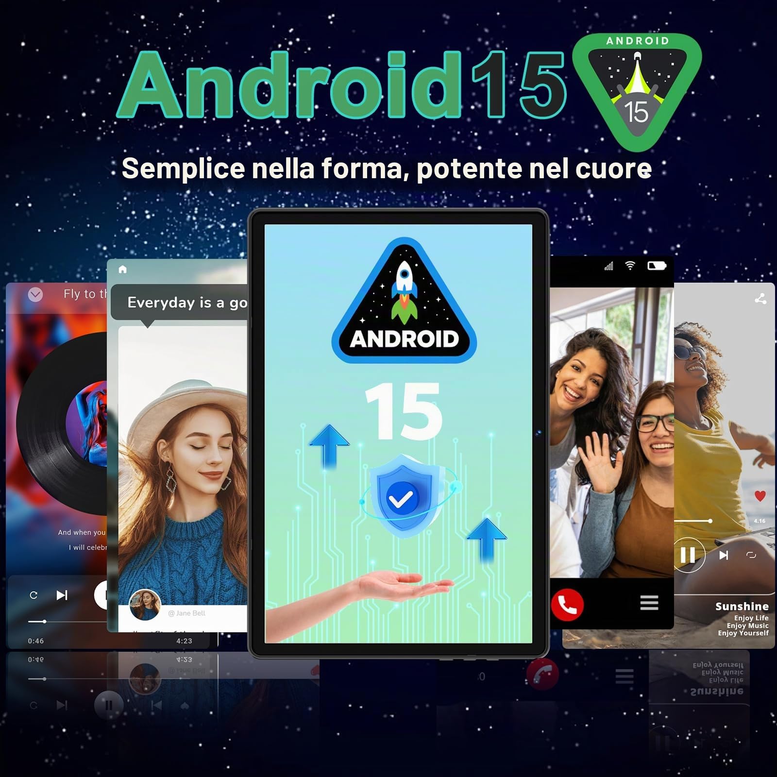 Tablet 10 Pollici Android 15 con 30 GB RAM + 2TB ROM Espansione, FHD Tablet con Tastiera e Mouse, 5G Wi-Fi, GPS, Widevine L1, Octa-Core, USB-C, BT 5.0, 6000 mAh, 8MP+5MP, Gemini AI, Nero