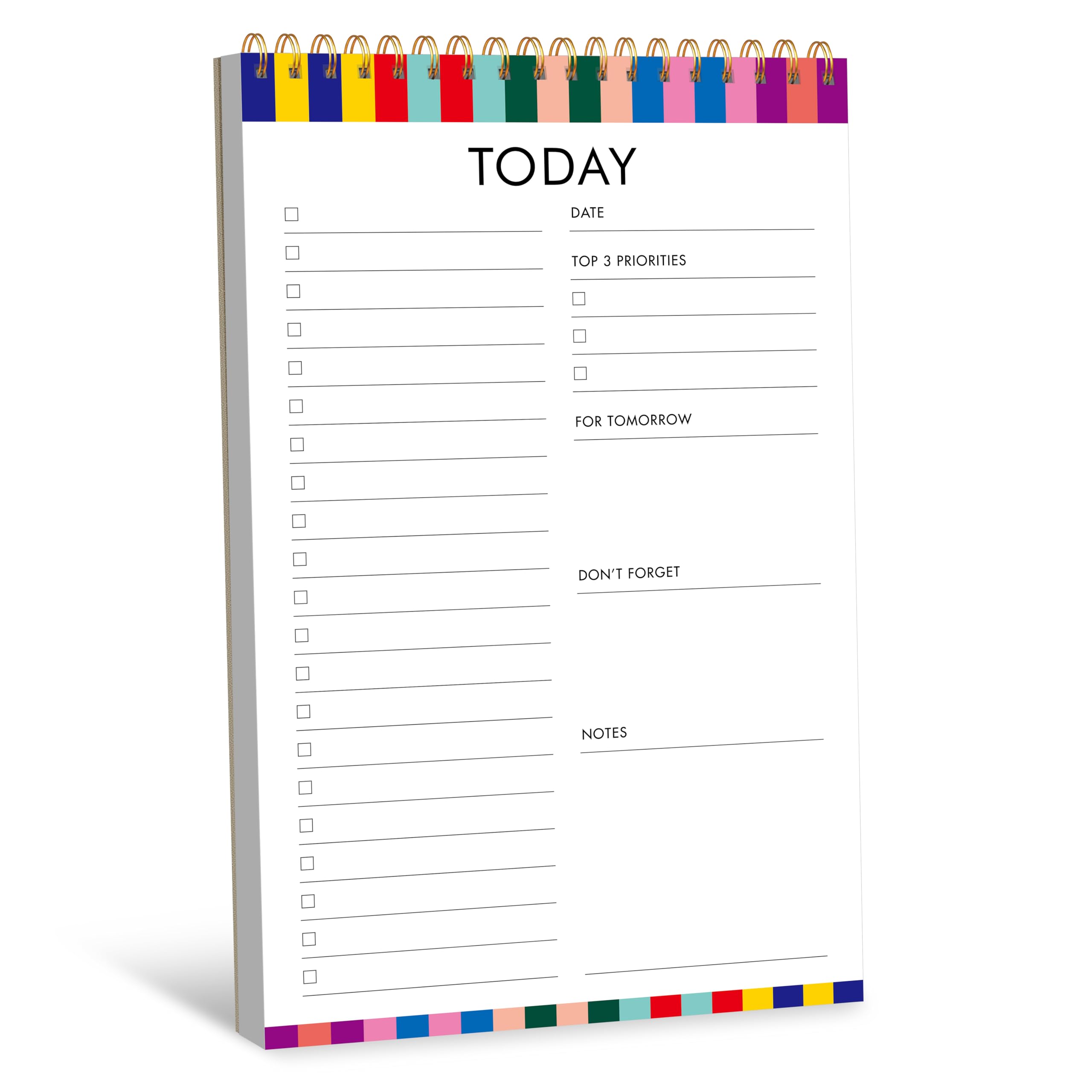 To Do List Notepad, Daily Planner Notebook with 52 Tear-off Sheets, Undated Writing Organizer for Daily Tasks and Goal, Coiled Task Track Checklist Productivity Pad for Office, Classroom, Home, School