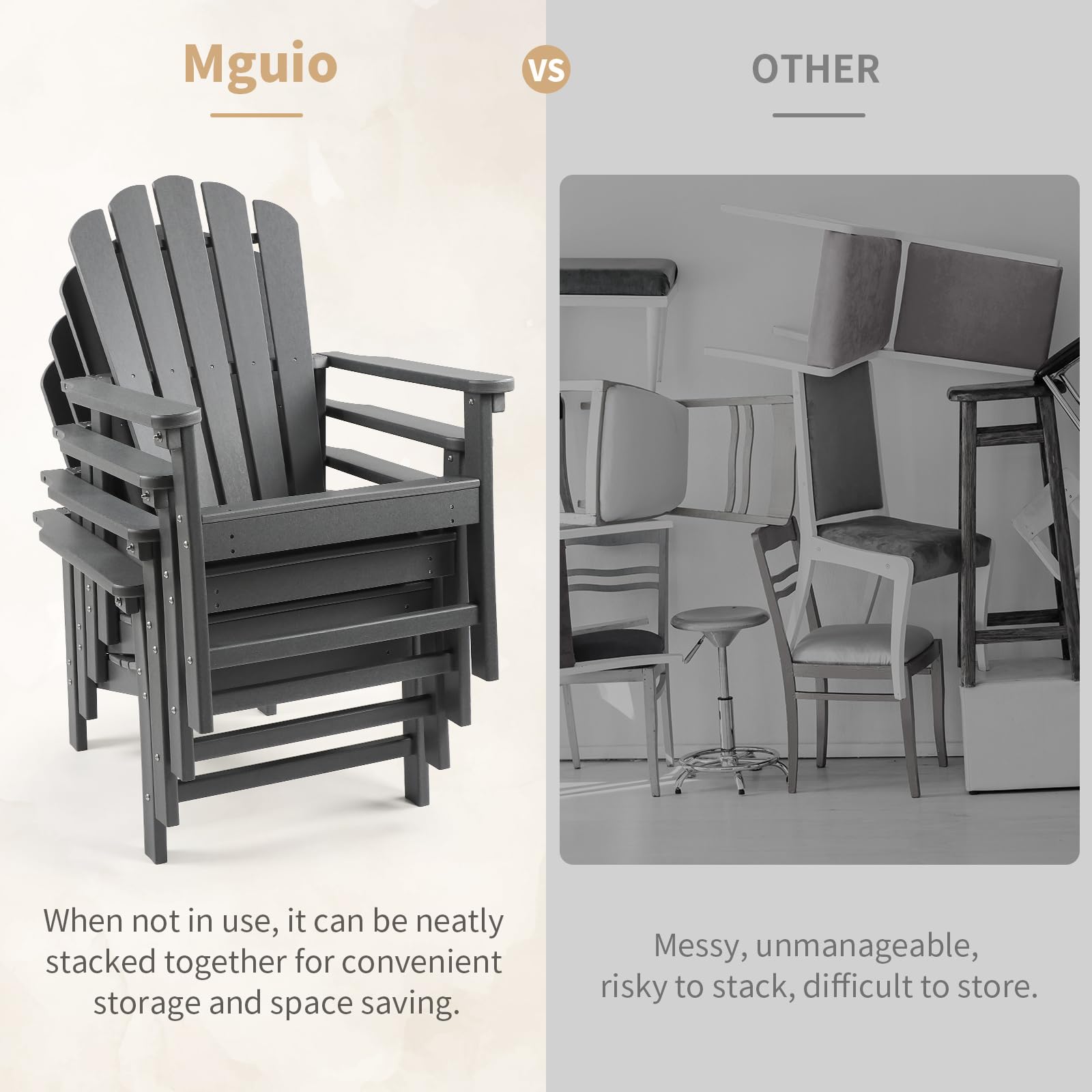 Amazon.co.jp: Mguio アディロンダックチェア 2点セット 積み重ね可能
