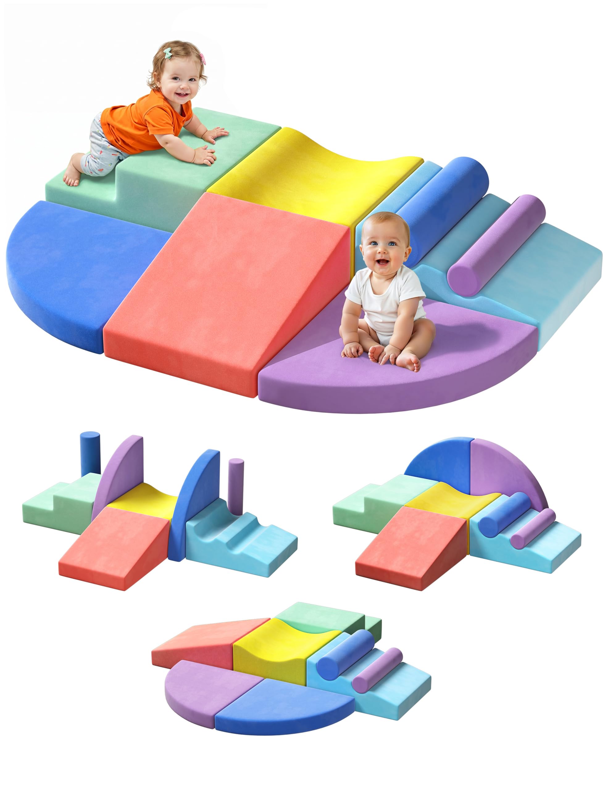 View 1 of ****ONLY 4 PCS****Twinkoo Extra Large 8-Piece Soft Climbing Toys for Toddlers, Foam Climbing Block Set with Jumbo Size, Boosts Motor Skills & Color Coordination, Safe Indoor Toy for Child Development