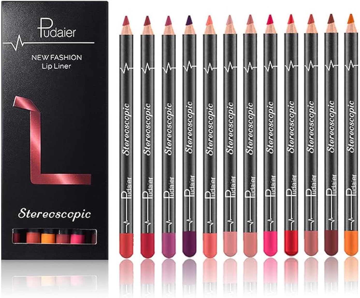 Beteligir Matte Lip Liner 12 stuks Nude Brown Series sterk gepigmenteerde en fluweelachtige lippenset duurzaam en waterdicht (03)