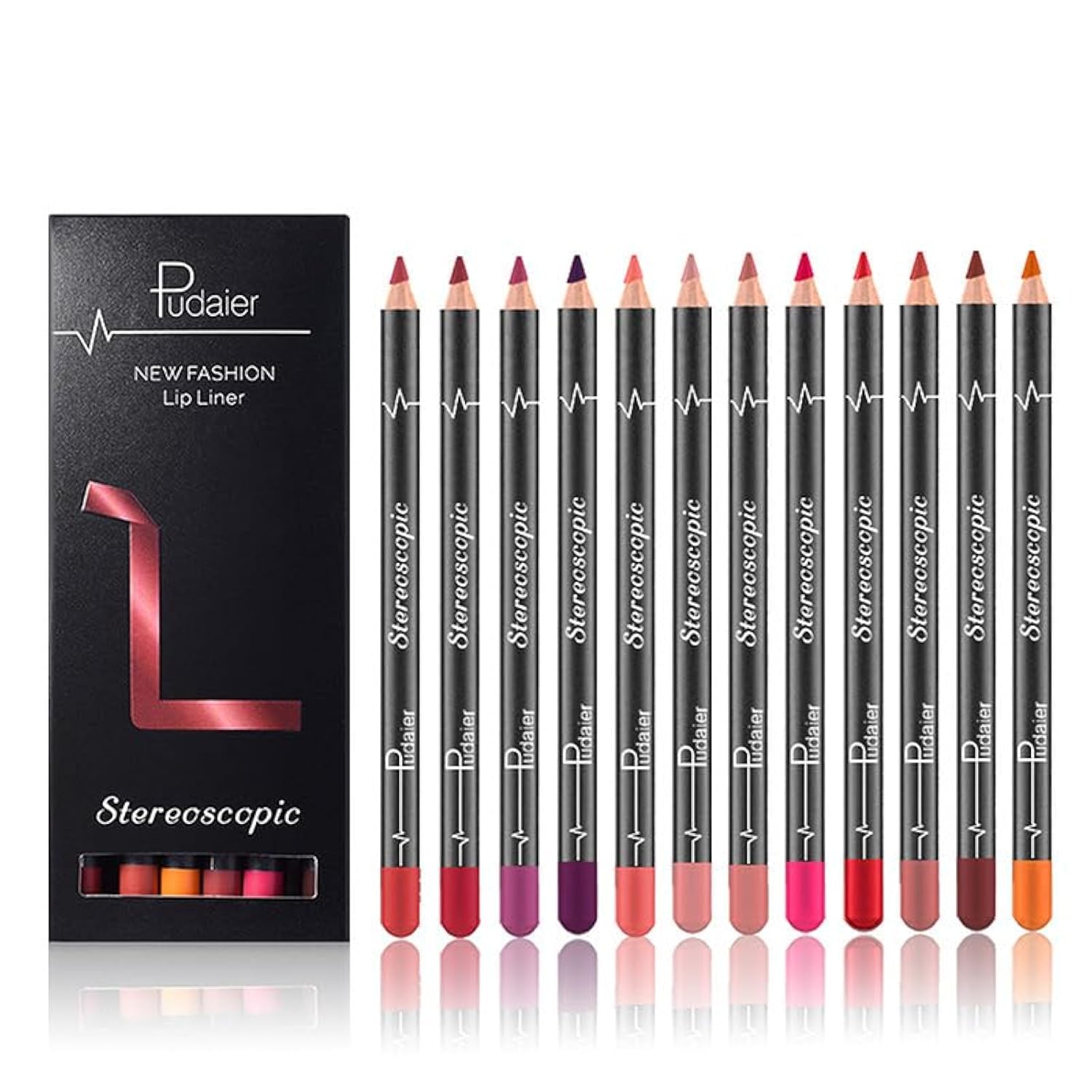 Beteligir Matte Lip Liner Pencil Set - 12 Assorted Colors Natural Lip Makeup Soft Pencils Waterproof and Long Lasting Velvet Lip Liners (01)