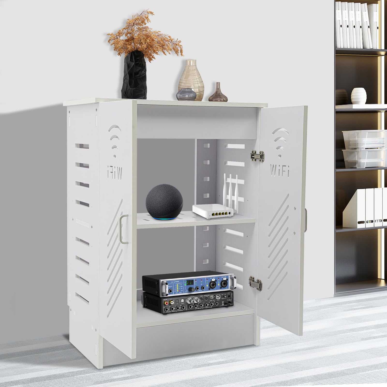 WLAN Router Aufbewahrungsschrank, Router Regal für Schlafzimmer