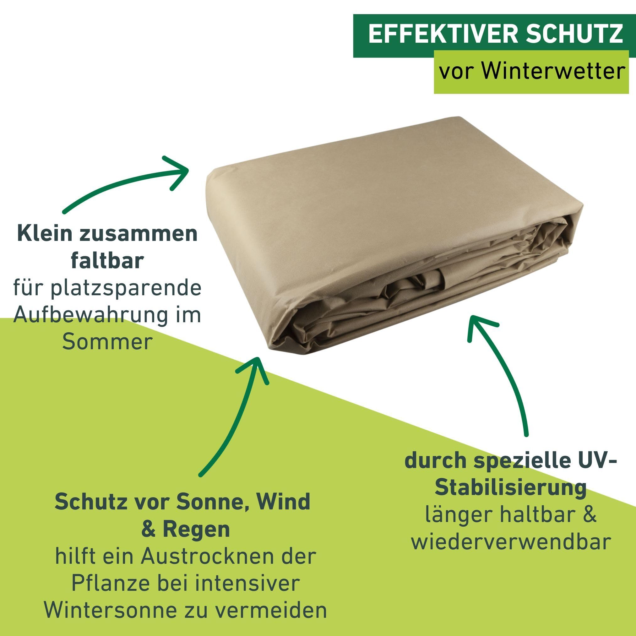 Windhager Winter-Vlieshaube Superprotect XXXL, Kälteschutz, Frostschutz für Pflanzen, Abdeckvlies, 3,9 x 3,5 m, Winterschutzhaube, beige