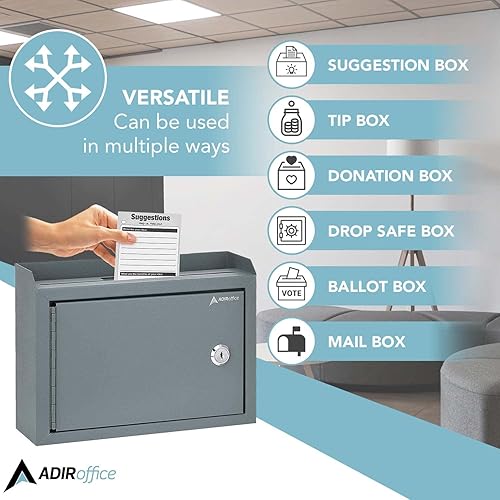 Miniatura 6 de Buzón de sugerencias de Adir Corp multiusos tamaño mediano gris