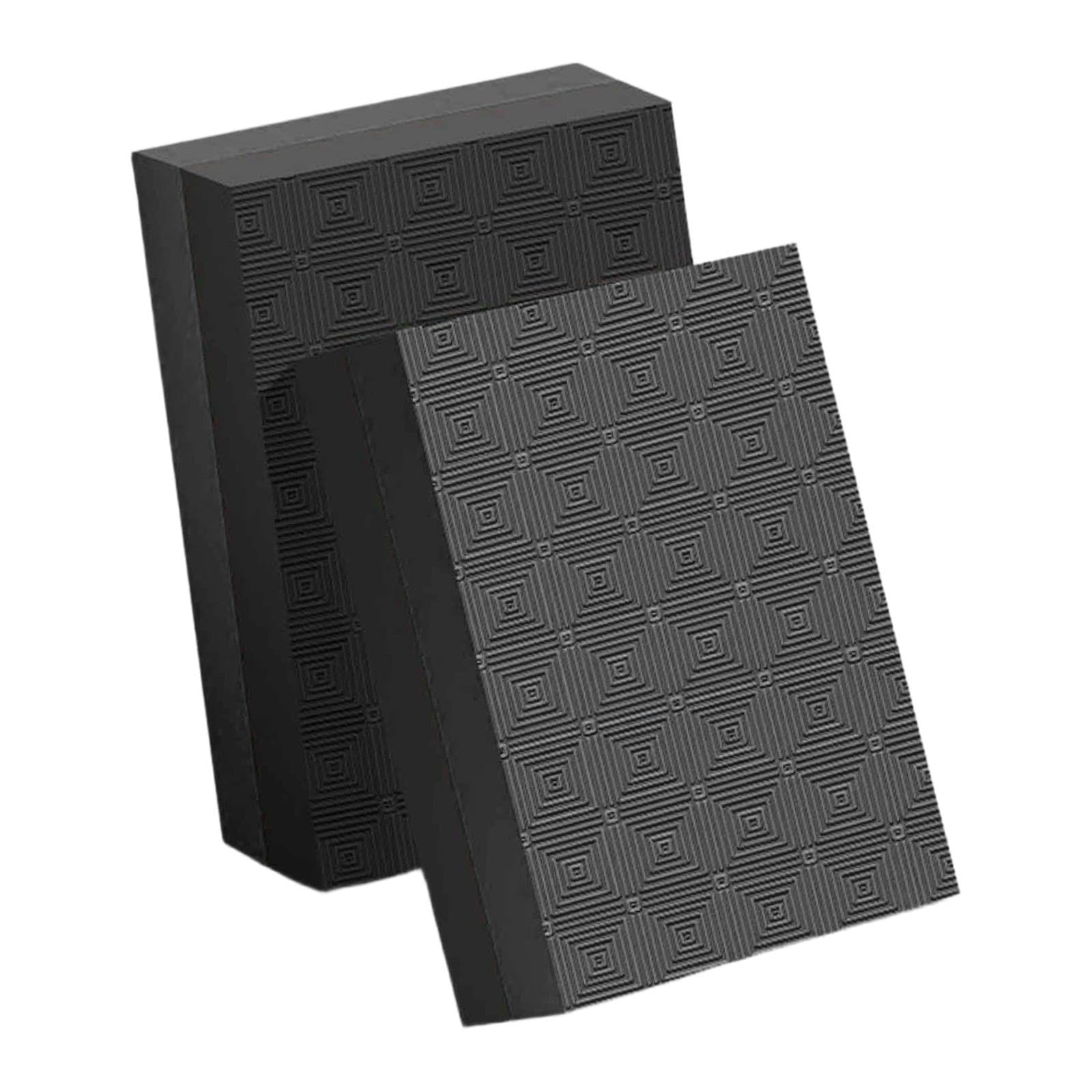 harayaa 2Pcs Silence Weightlifting Crash Drop Pads Deadlift Weight Mats Portable Noise Reducing Floor Protection Cushion for Office, Black 50x33x4cm