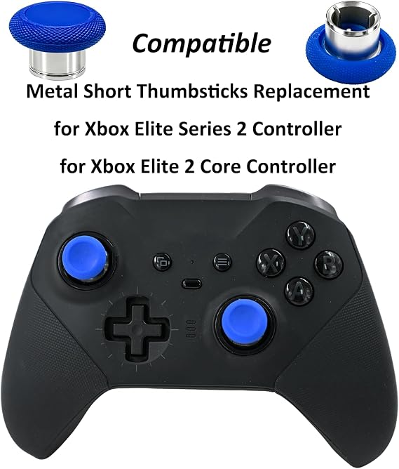 2Pcs Short Thumbsticks Replacement for Xbox Elite Series 2 Controller,Blue