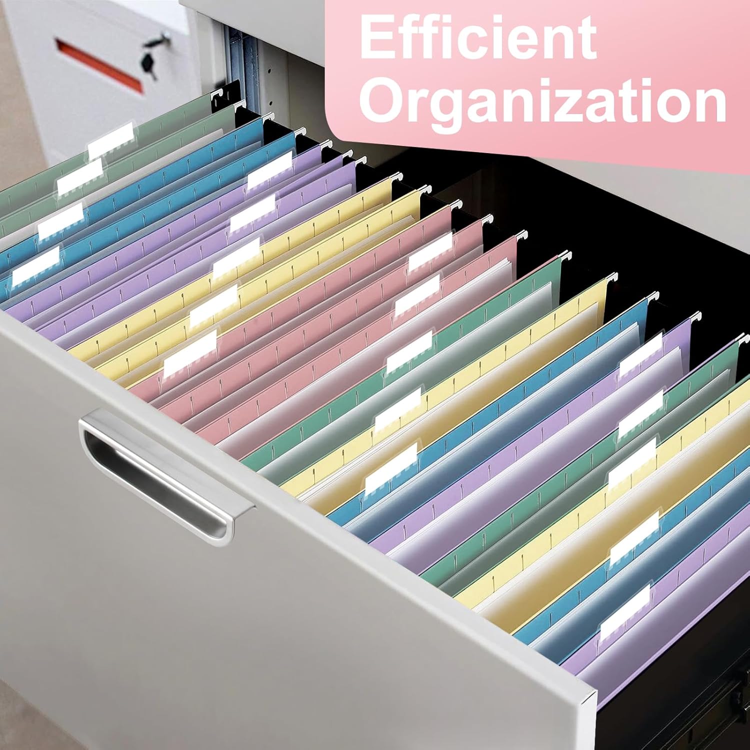 Hanging File Folders, 50 Pack Letter Size Hanging File folders with 1/5-cut Tabs, Stay Organized for Your Home and Office Bulk File, Documents and Paper, Macaron 10 Colors - Image 4