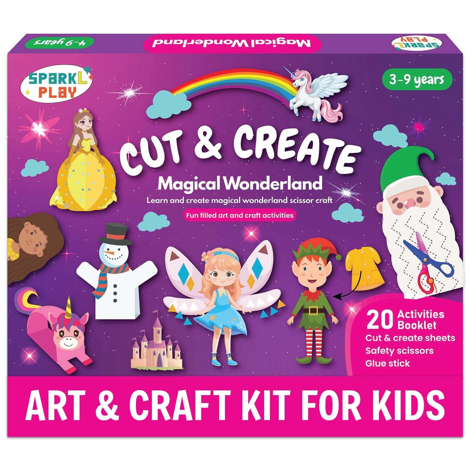 Scissor Skills Art & Craft Activity for Kids | 20 Fun DIY Cutting Crafts | Gift Ready Box | Snip Snip | Creative Learning Toy | for 3 to 9 Years Old (Magical Wonderland)