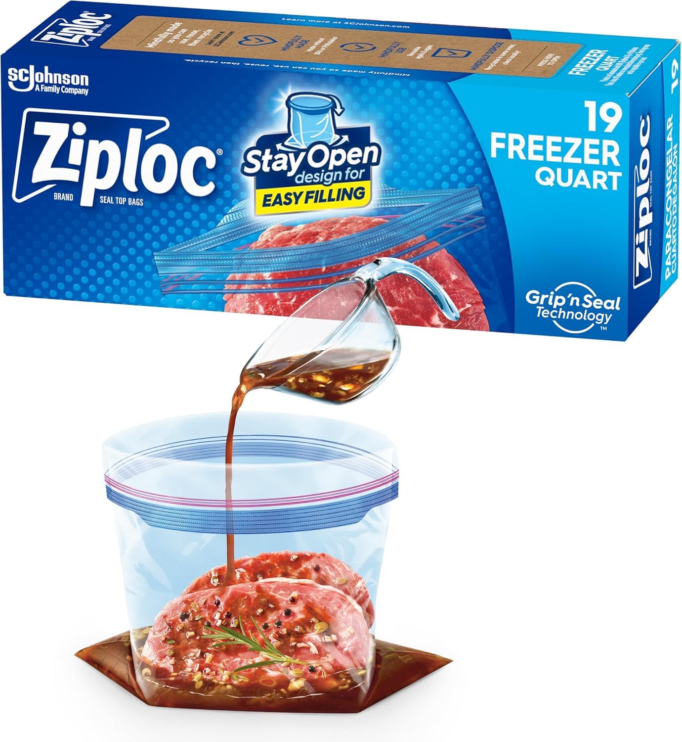 Bag Freezer Quart by Ziploc – Quart Size, 1.0 liters, Plastic, Clear, Pack of 12