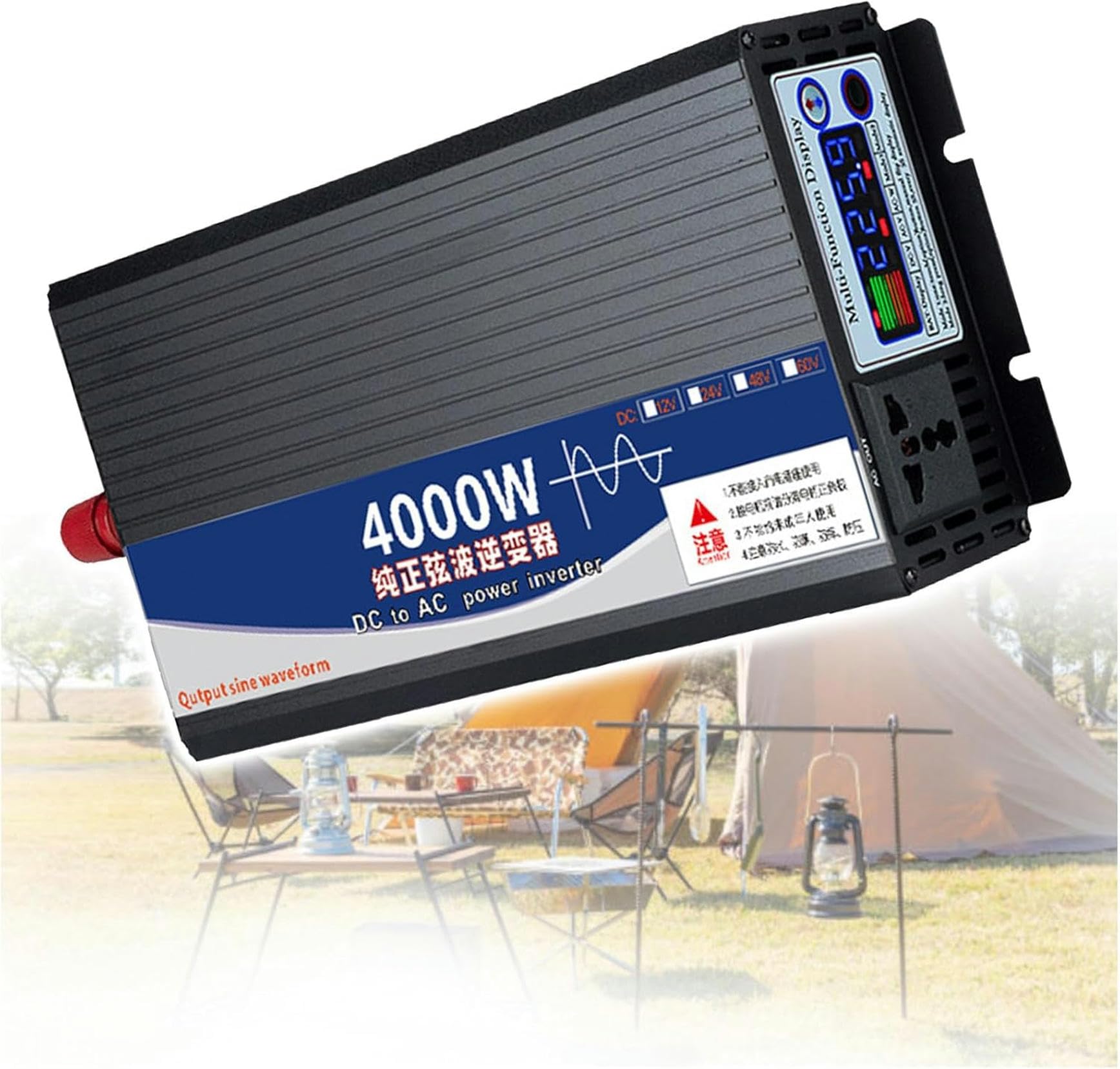 Onduleur De L'onde Sinusoïdale Pure RV 4000W - Convertisseur Voiture CC CA