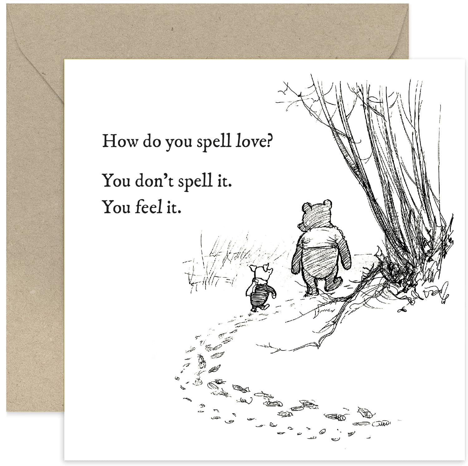 Old English Co. Winnie The Pooh Birthday Card for Friend - Friendship Quote from Winnie The Pooh and Piglet for Sister, Cousin, BFF - Anniversary Card