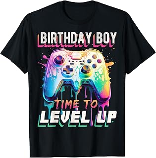 Birthday Boy Time to Level Up Video Game Birthday Party Boys T-Shirt
