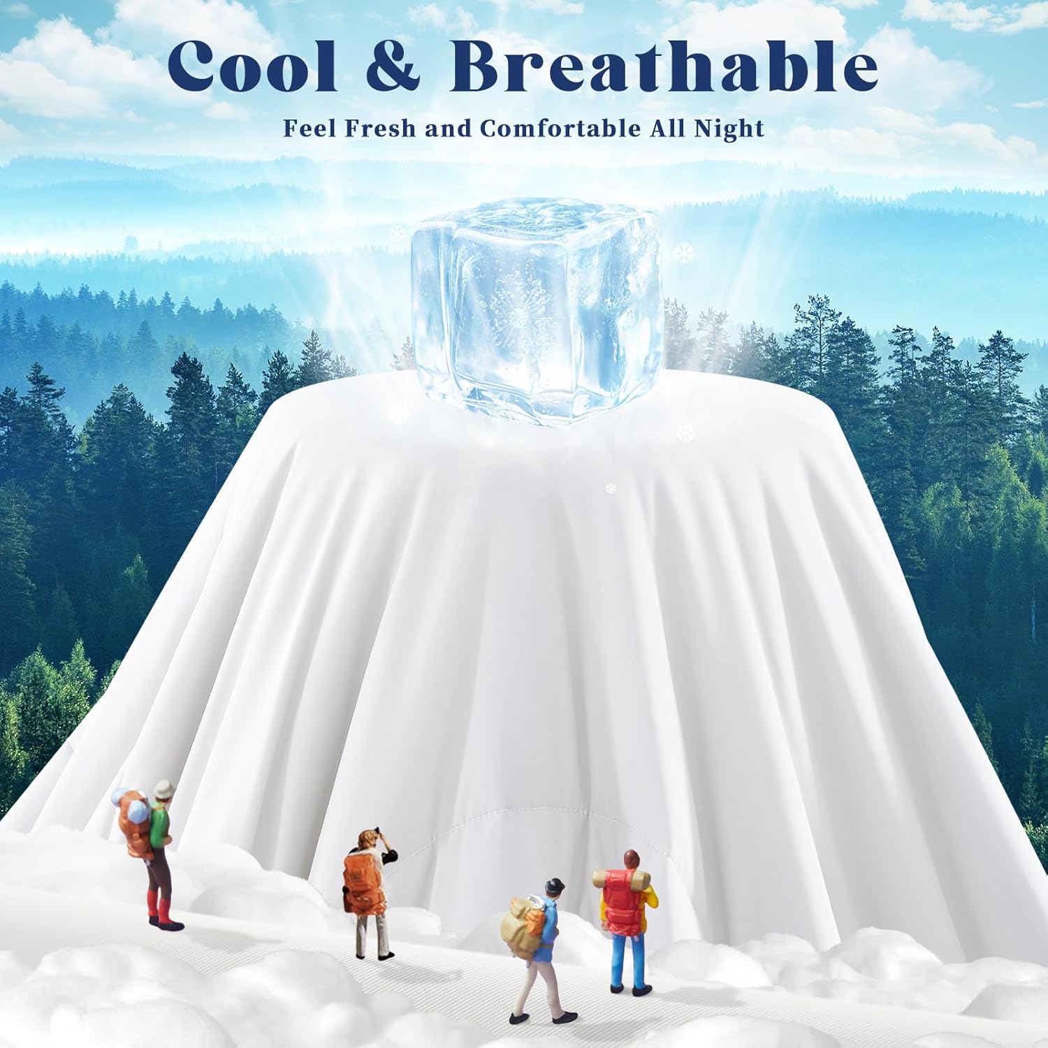 Cooling Comforter Queen Size, Double-Sided Cooling Blanket for Hot Sleepers & Night Sweats, Arc-Chill Q-Max > 0.4 Breathable Ice Blanket, Lightweight Cold Comforter (80''x90'', White) - Image 5