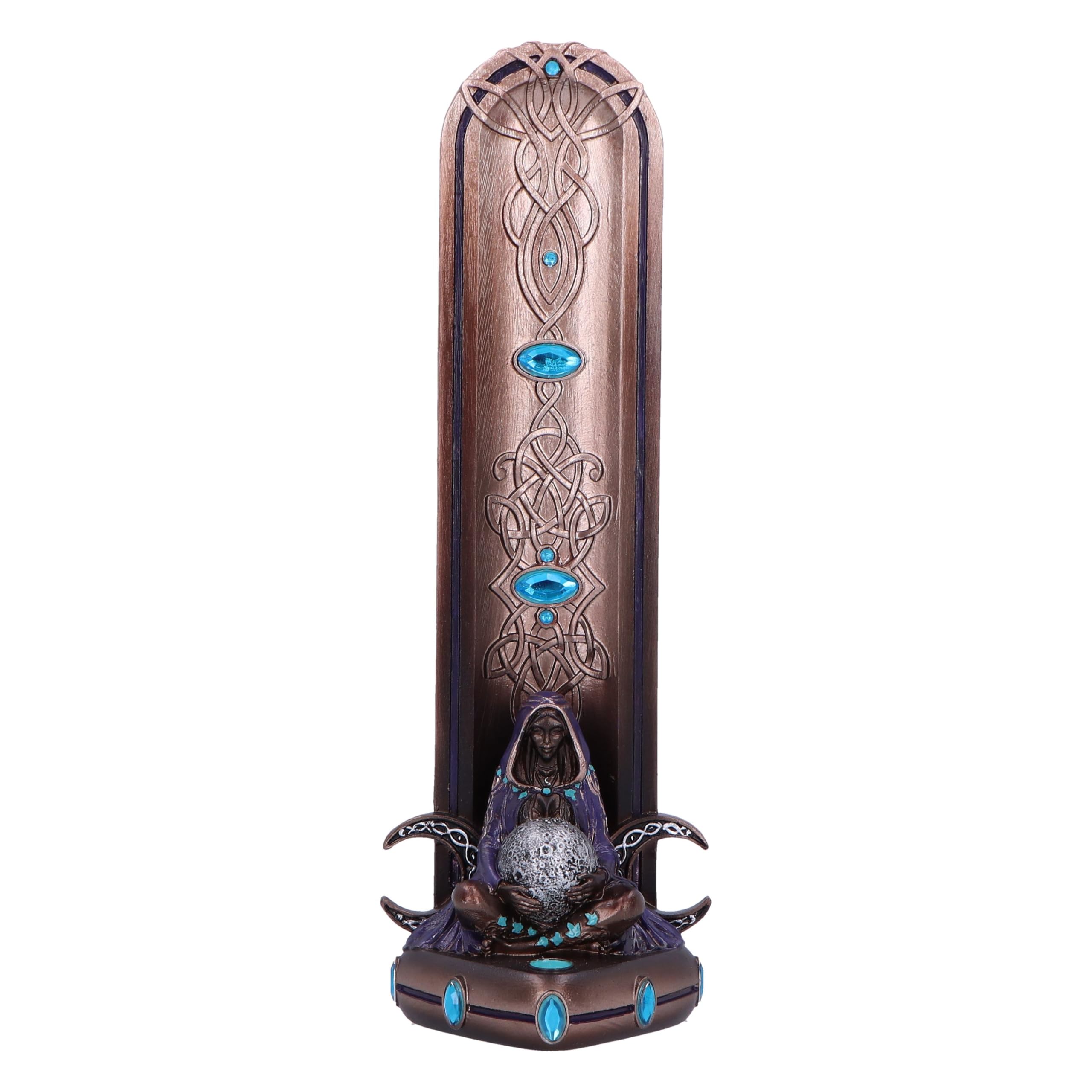 Nemesis Now Moon Goddess Incense Burner - 22.5cm Bronze Resin, Triple Moon Pagan Décor, Gift, Cast in Resin, Hand-Painted