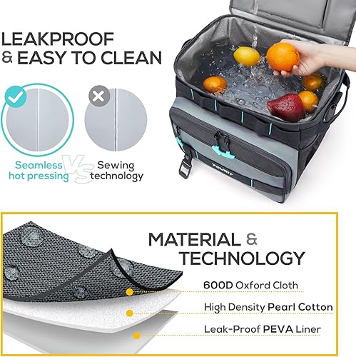 Miniatura 4 de TOURIT Enfriador con aislamiento para 48 latas y 4 paquetes de hielo reutilizables, combinación perfecta