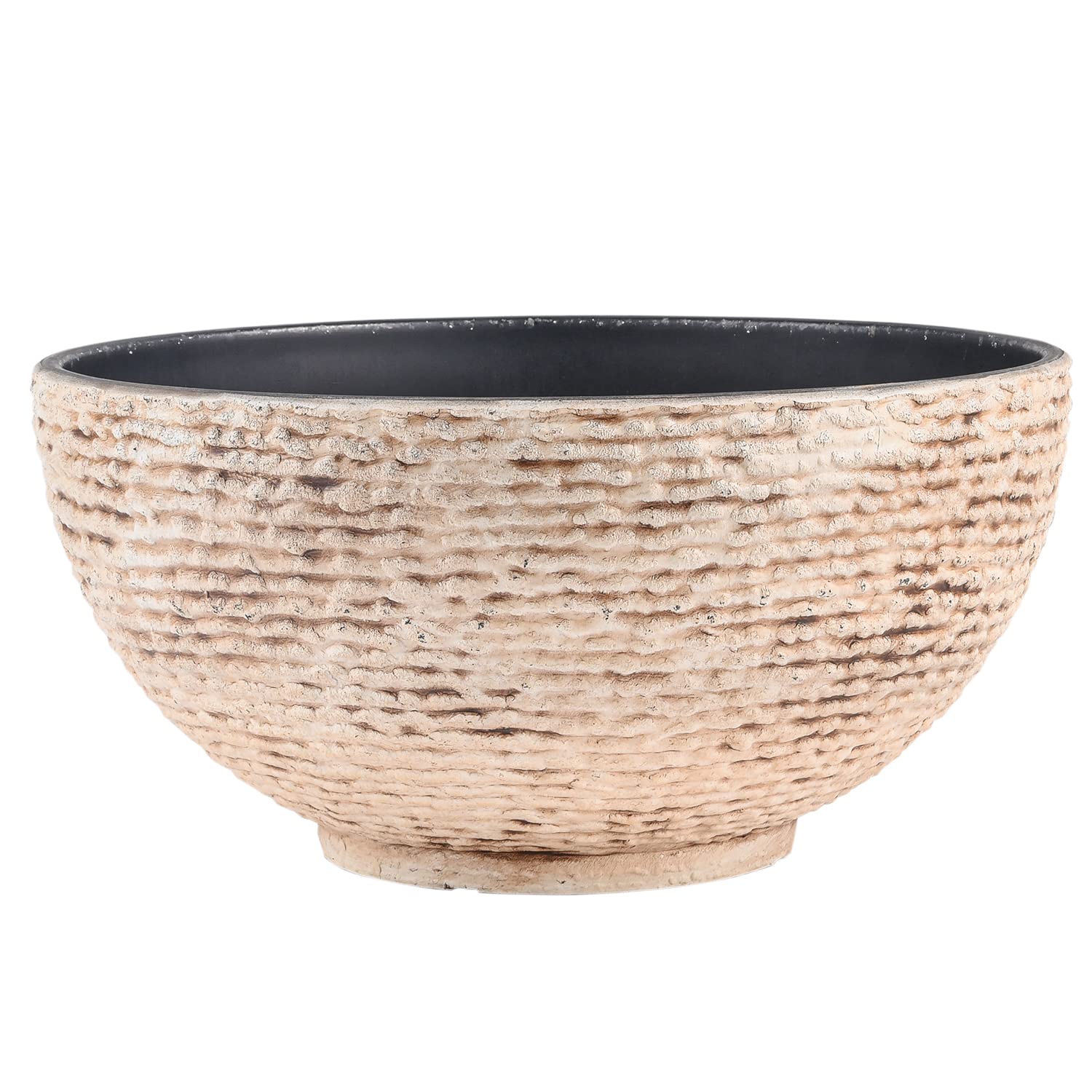Sungmor Moderne Marmor-Textur Gartenschale – 39 cm, blau-schwarz, Harz-Blumentopf, Hydrokultur-Schüssel, Übertopf – großer Pflanzgefäß, Gartenpflanzentopf, Terrasse, Garten, Hof-Dekoration
