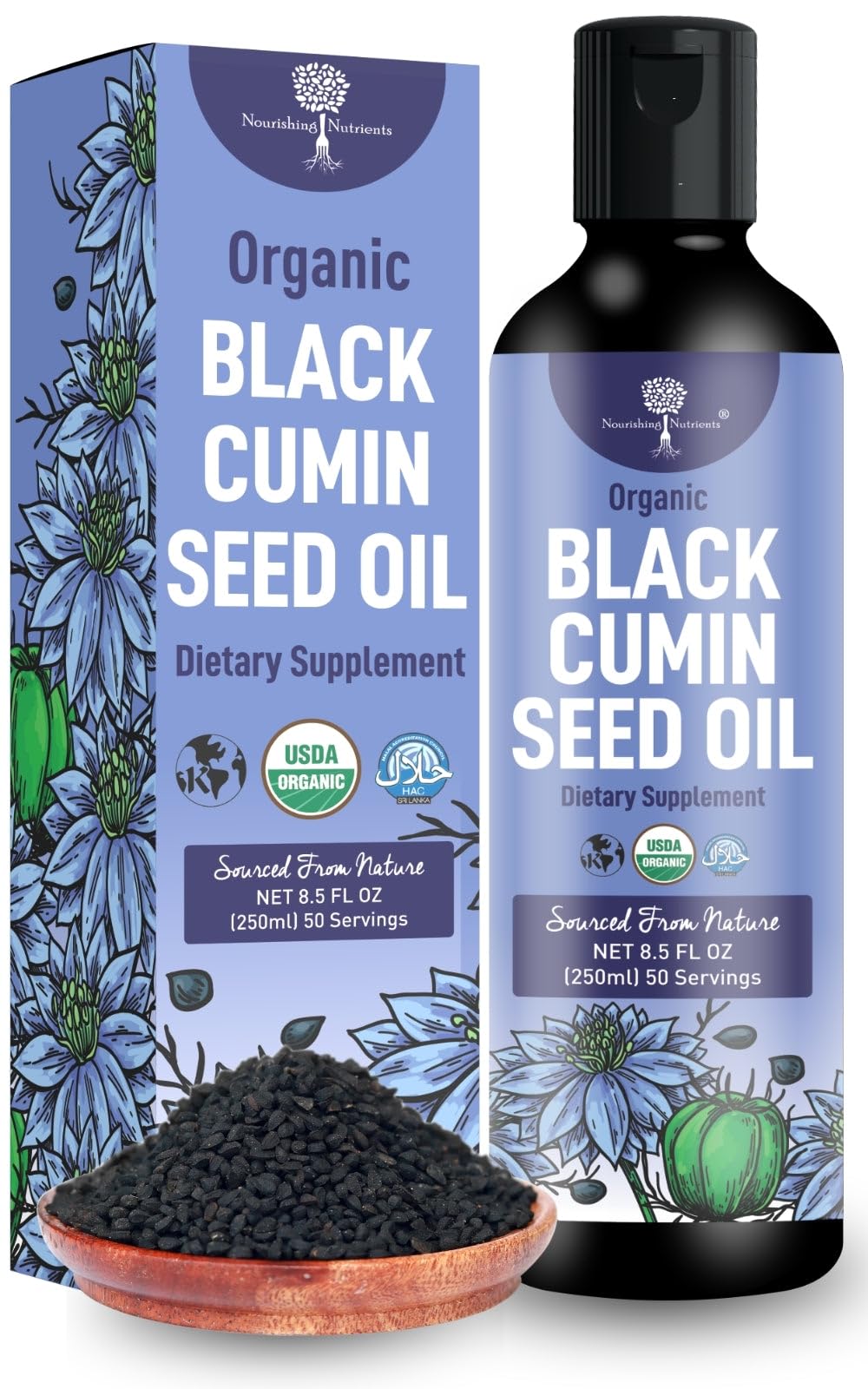 USDA Organic Black Cumin Seed Oil, Cold Pressed,Up to 4% Thymoquinone 8.5oz 8.5 Fl Oz (Pack of 1)