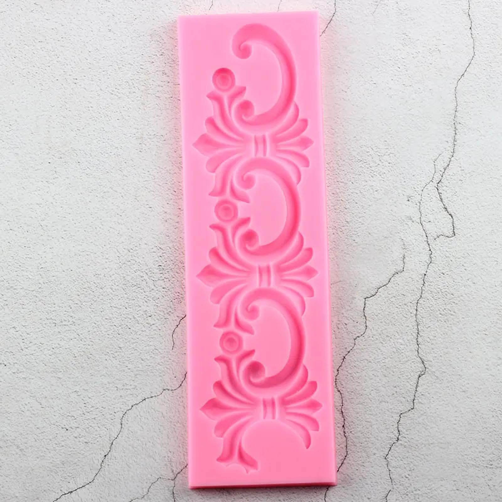 Silikonformen, Seifenformen, 24,7 x 7,4 cm, europäische Barockbordüre, Spitze, Silikonform, Blumenrelief, Cupcake-Topper, Fondant, Kuchendekoration, Werkzeuge, Süßigkeiten, Ton, Schokoladenform