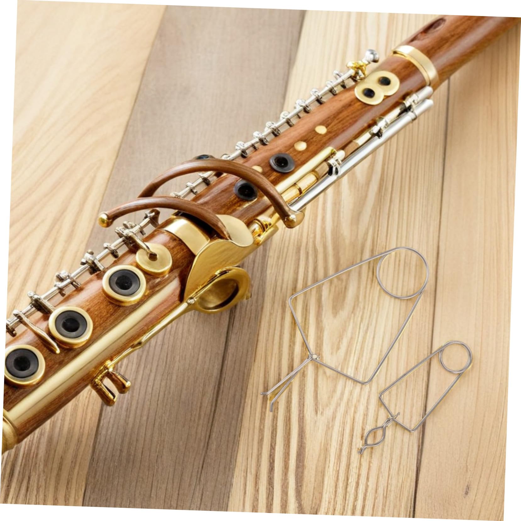Lot de 2 Pinces de Soudure pour Tampons D’instruments à Vent, Grosse et Petite Tailles, Outil de Réparation Précis en Métal Argenté, Clips pour Saxophone, Flûte et Clarinette,