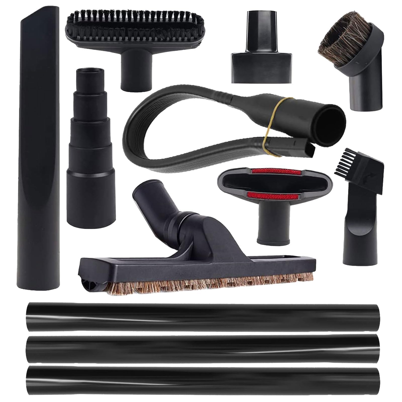 Kit de 12 accesorios universales para aspiradora y cepillos, accesorios de aspiradora de 1 1/4 pulgadas, 1 3/8 pulgadas, adaptador de manguera de aspiradora de 2 1/2 a 1 1/4 pulgadas, adaptador de 1
