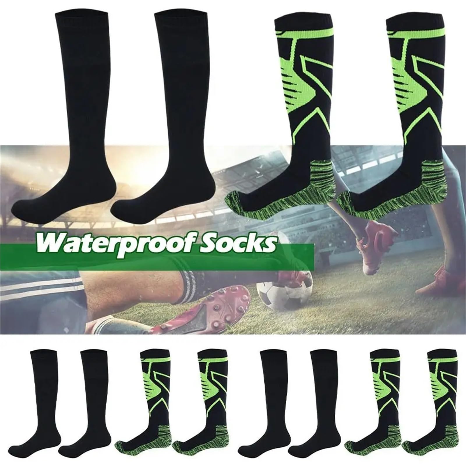 Wasserdichte Socken Outdoor-Sportarten Wasserdichte Socken Wandern Waten Camping Radfahren Skifahren Bergsteigen Warme Lange Kniehohe Strümpfe FüR Wie Laufen