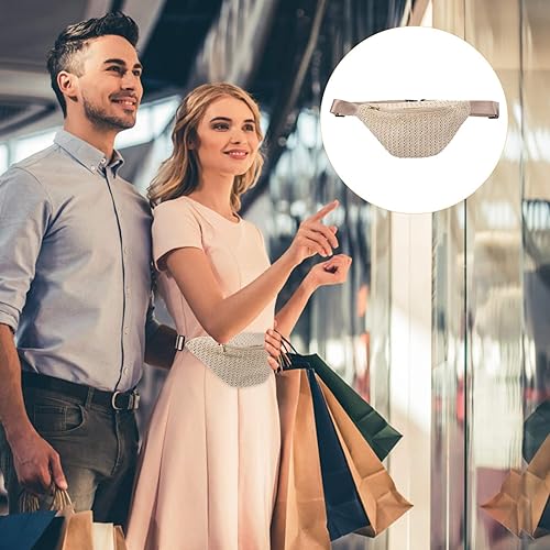 Miniatura 4 de Riñonera de paja de verano para mujer, bolsa cruzada ligera, bolsa tejida de rafia, bolsa de viaje