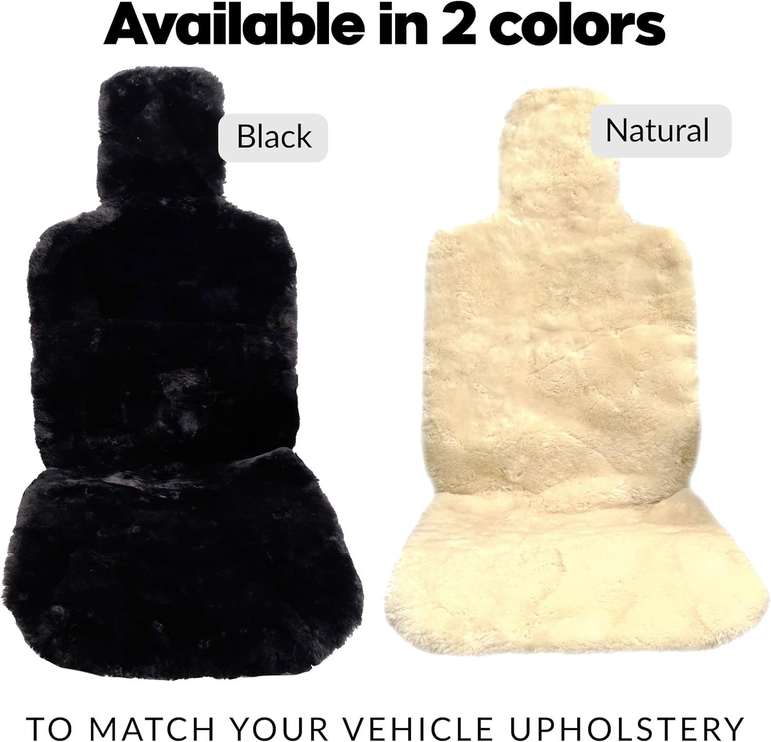 Natural Sheepskin Car Seat Covers for Women and Men | 100% Genuine Sheepskin Fur Seat Covers for Cars, Jeeps, SUVs with Elastic Straps and Non-Slip Suede Backing, 56 x 23”, 1 Pc (Natural)