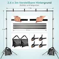 FGen Fotóstúdió Szett 2,6x3m Állvánnyal - Pamut Zöld Háttérvászonnal, 135W CFL és 85W LED Lámpákkal, Softbox Szett Termékfotózáshoz, Portréh 4